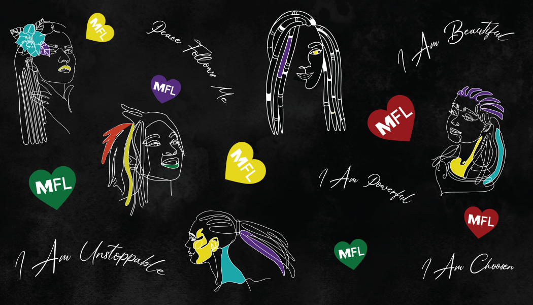 2 in 1 Turban Locs Affirmation Headwrap Duo with Satin Lining