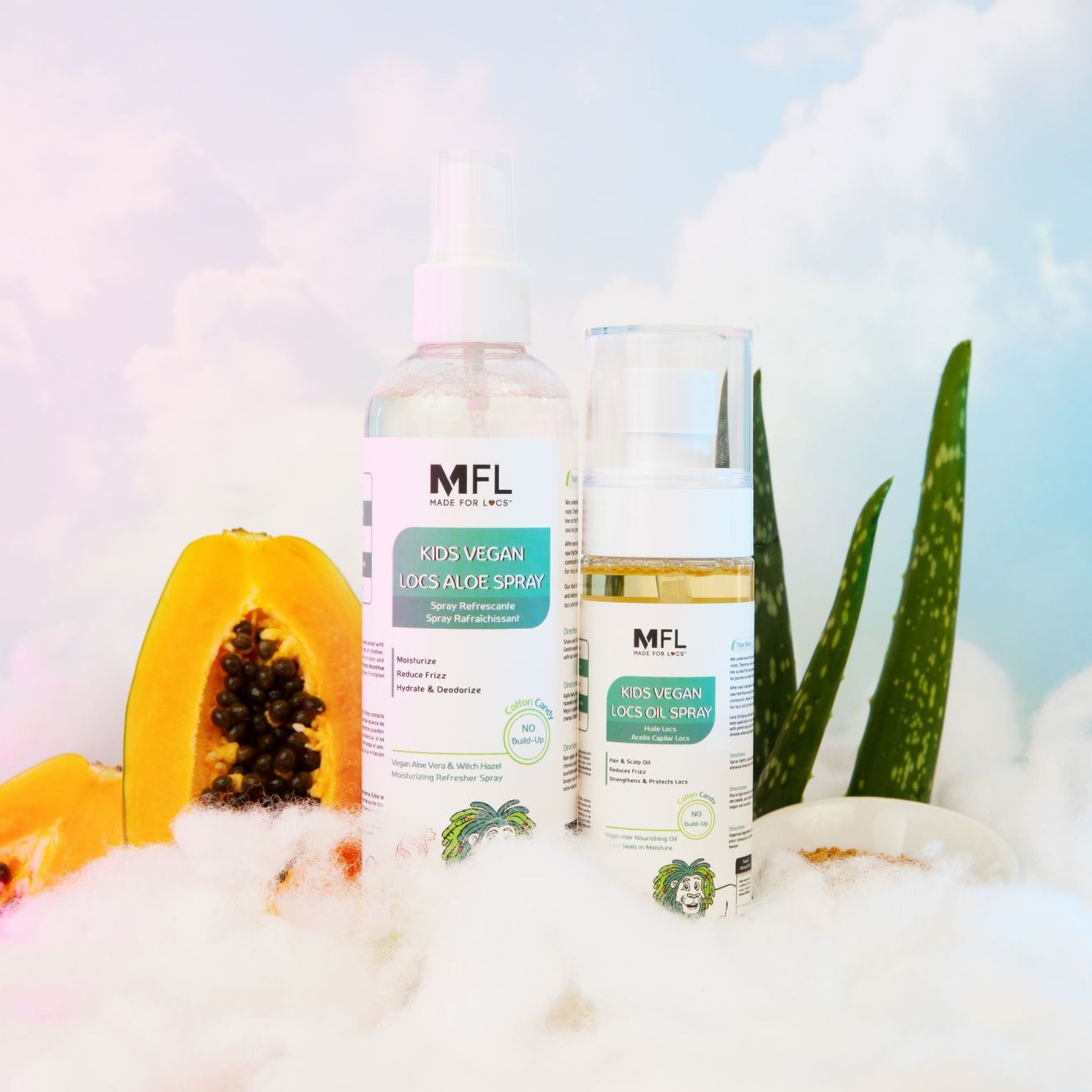 Kids Vegan Locs Aloe Refresher Spray | 8 oz (Cotton Candy)