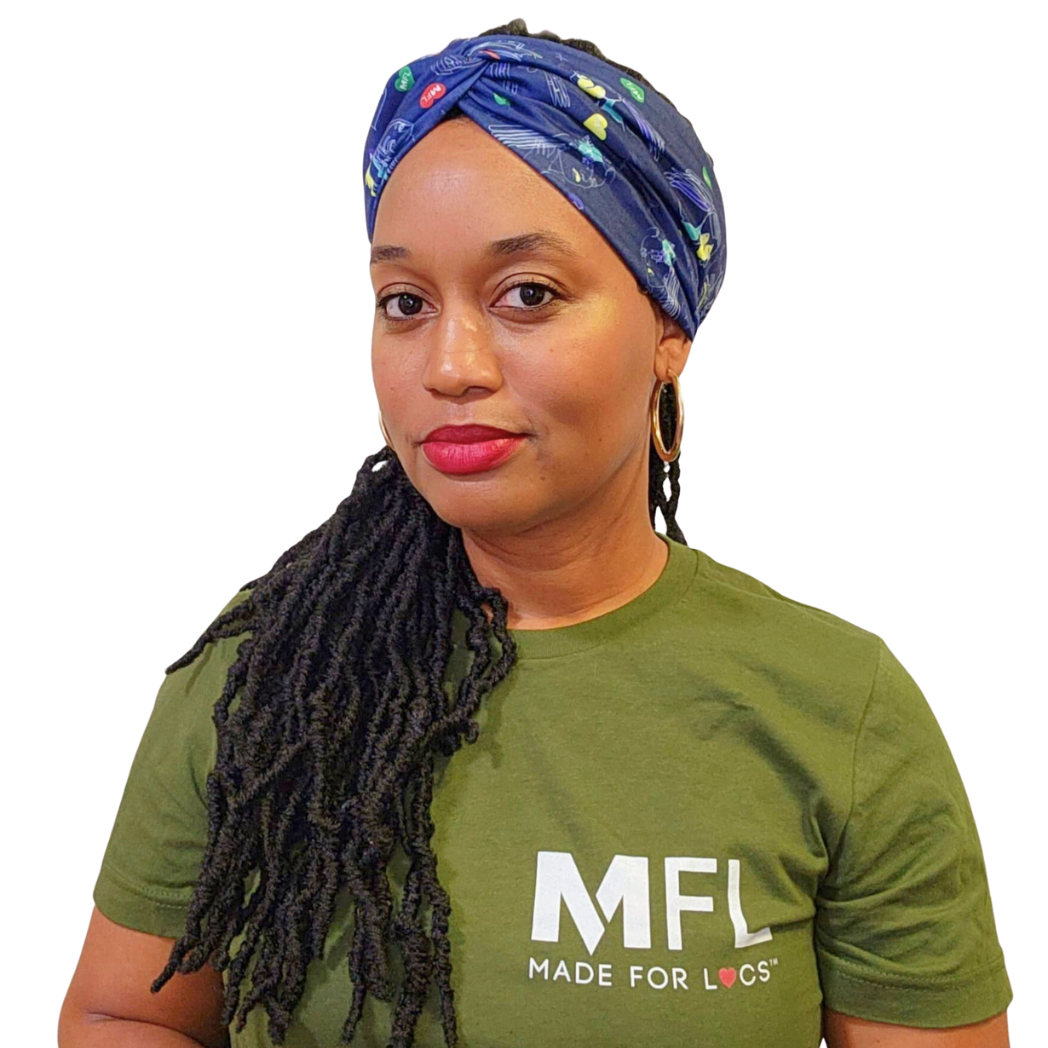 Locs Affirmation Blue Headband (Stretchy)