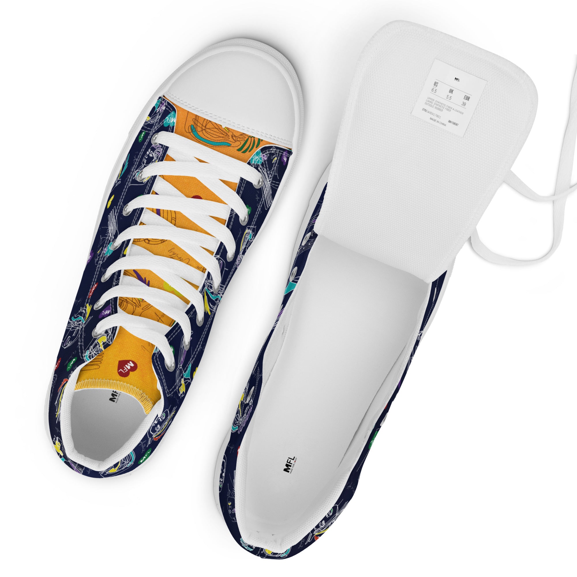 MFL Men’s High Top Canvas Sneakers (Final Sale)