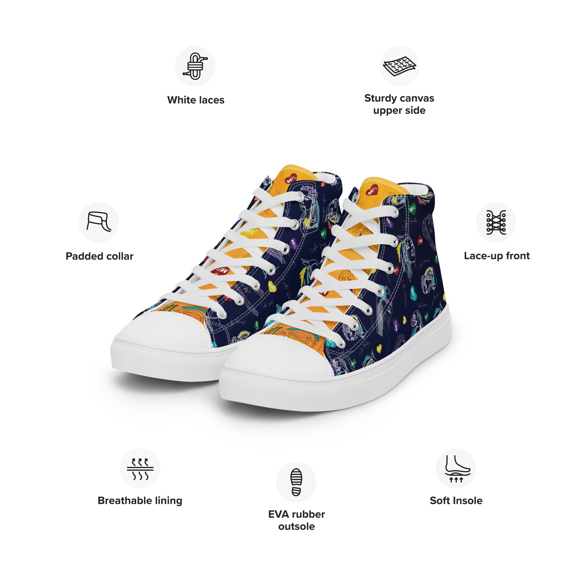 MFL Men’s High Top Canvas Sneakers (Final Sale)