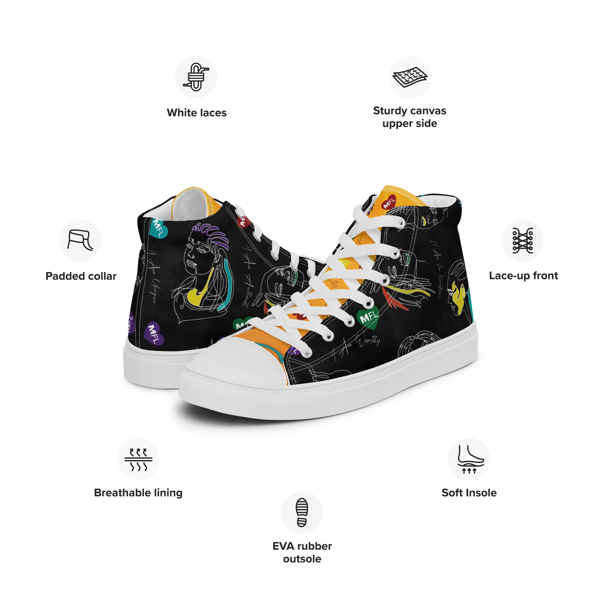 MFL Affirmation Women’s High Top Canvas Sneakers (Final Sale)