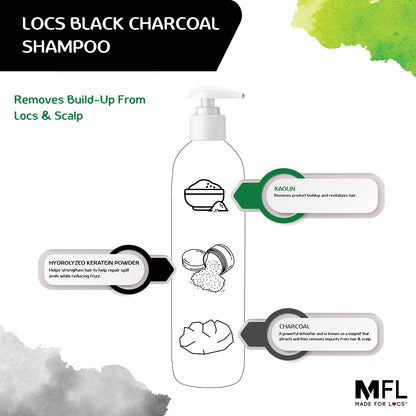 Locs Black Charcoal Shampoo &amp; Conditioner Bundle| 8 oz