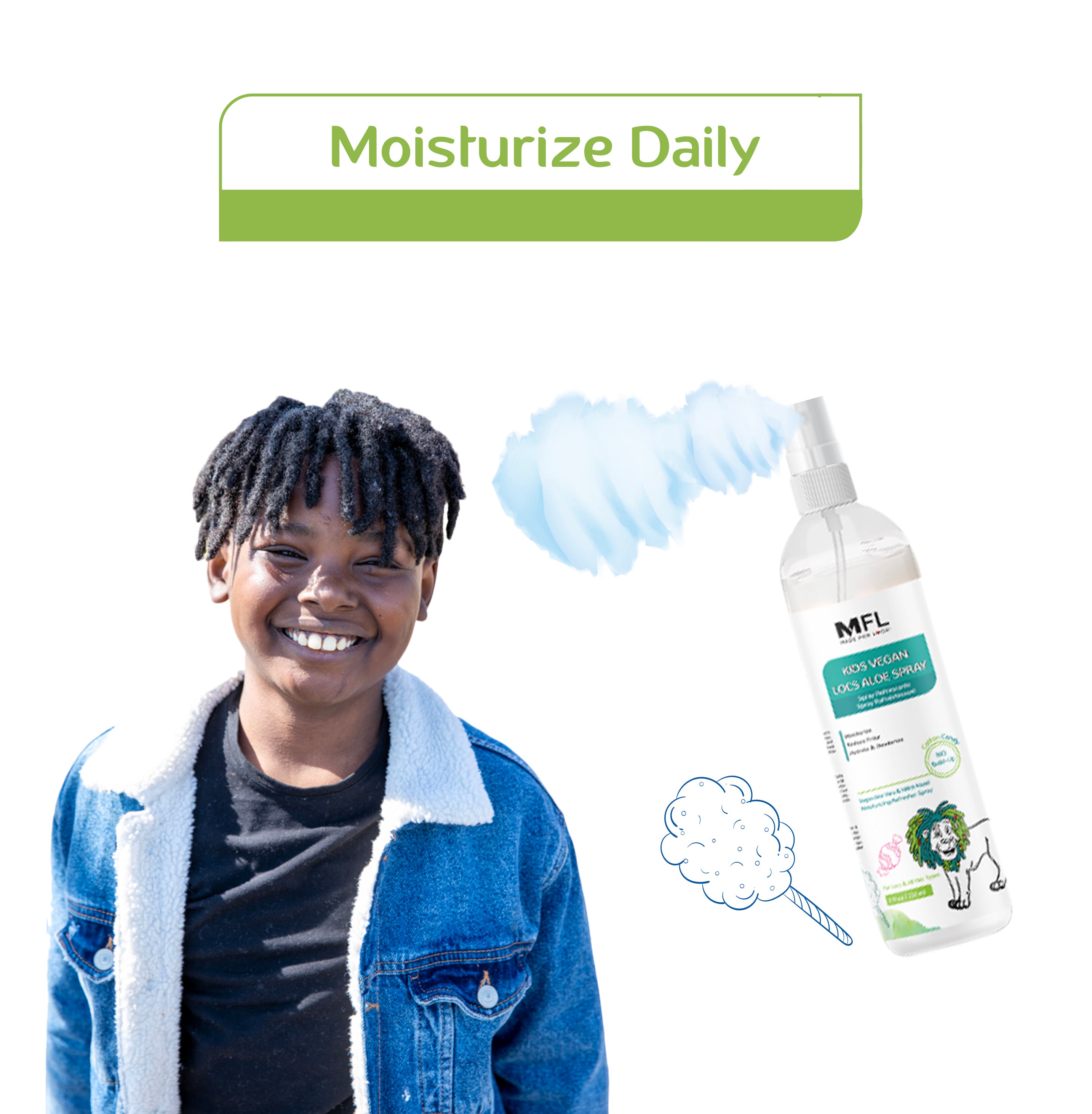 Kids Vegan Locs Aloe Refresher Spray | 8 oz (Cotton Candy)
