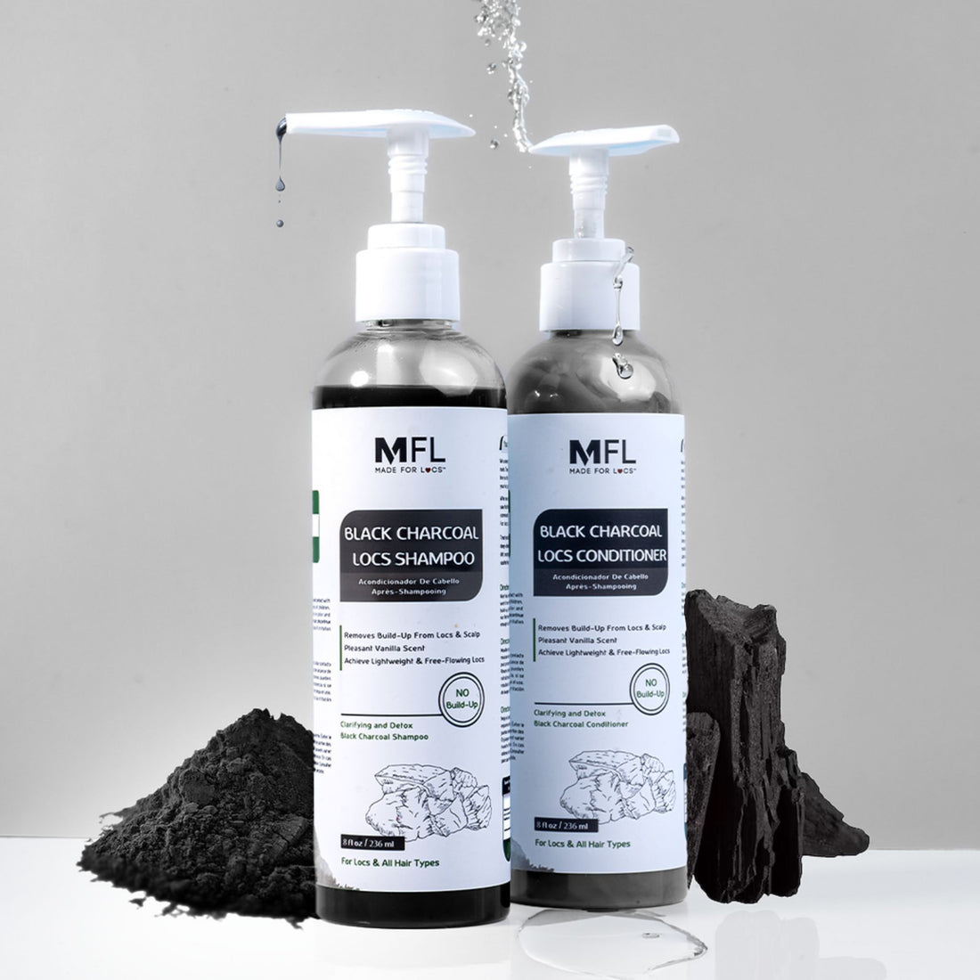 Locs Black Charcoal Shampoo &amp; Conditioner Bundle| 8 oz