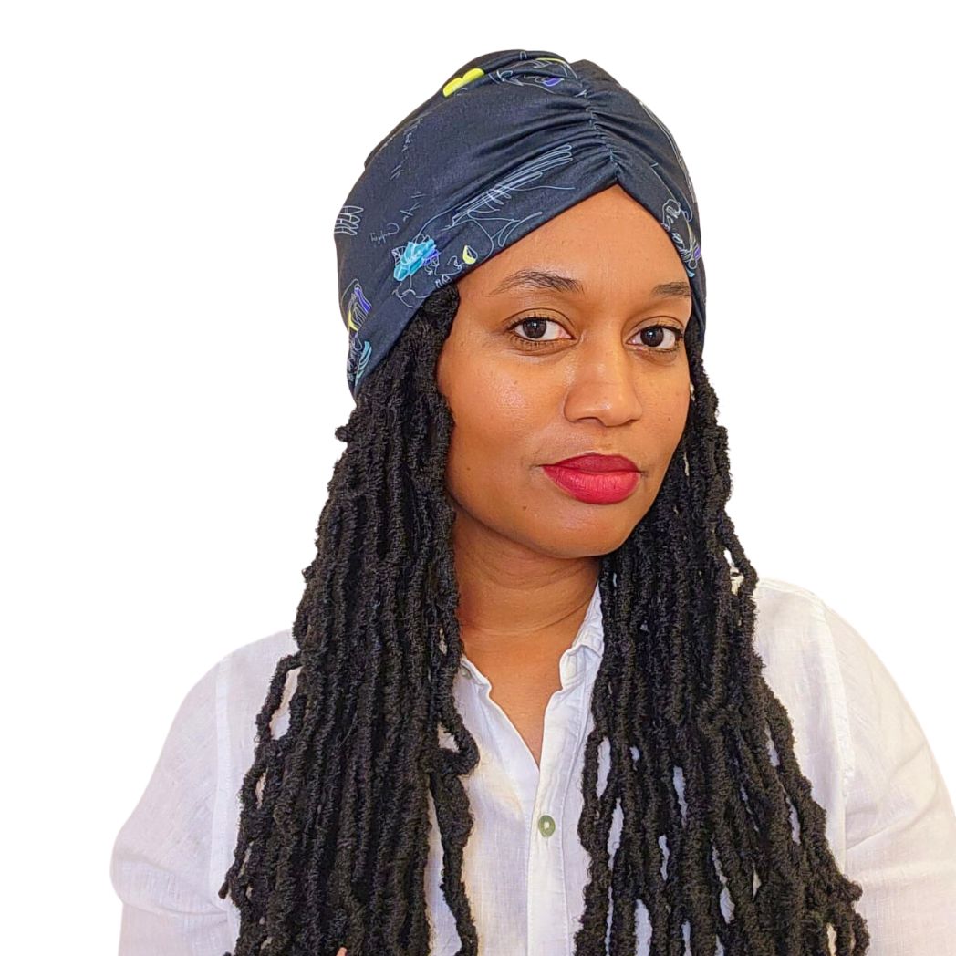 2 in 1 Turban Locs Affirmation Headwrap Duo with Satin Lining