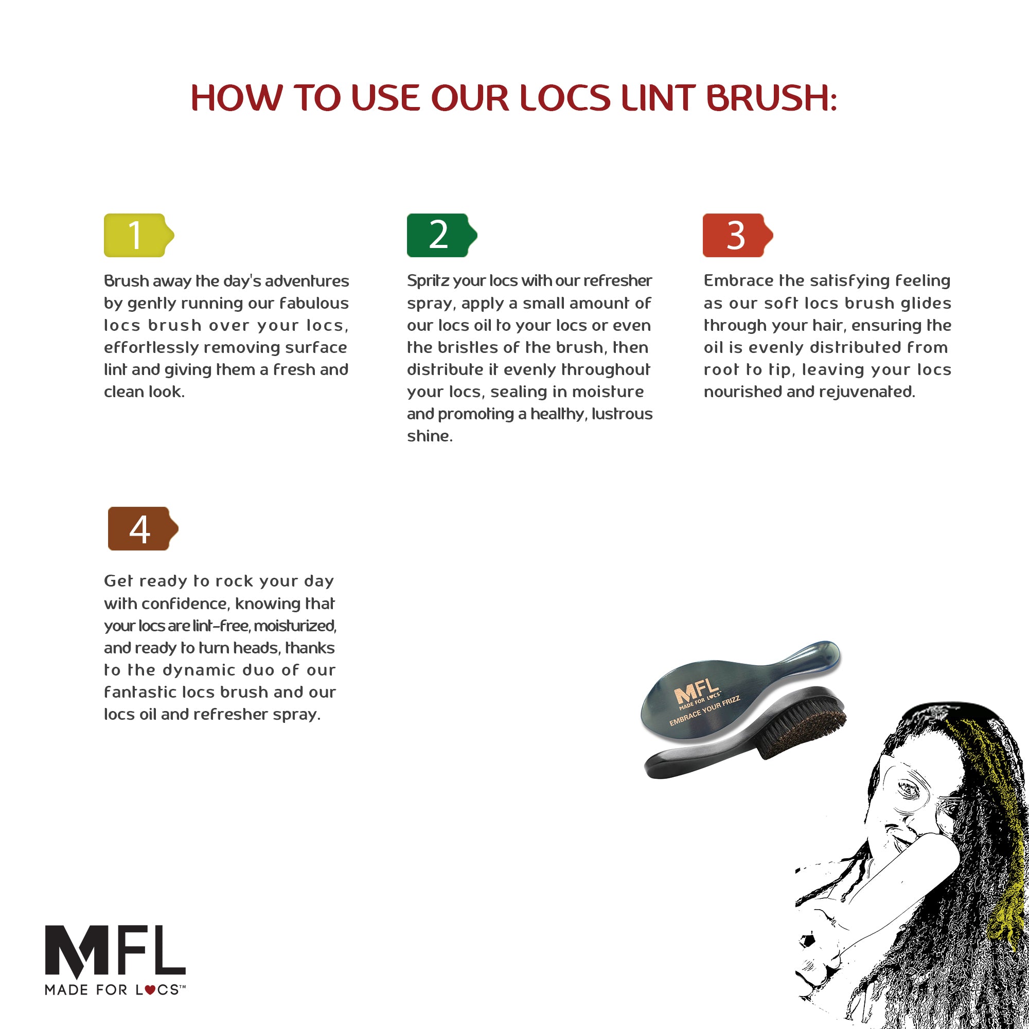 Locs Lint Brush, Soft Bristle (PreOrder) Made For Locs