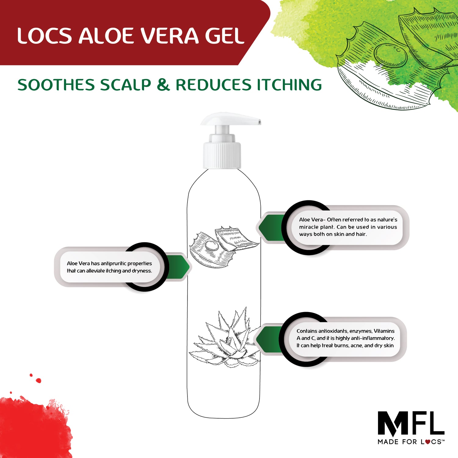 aloe vera gel from plant for hair Locs Vegan Aloe Vera Soothing & Styling Gel – Made For Locs