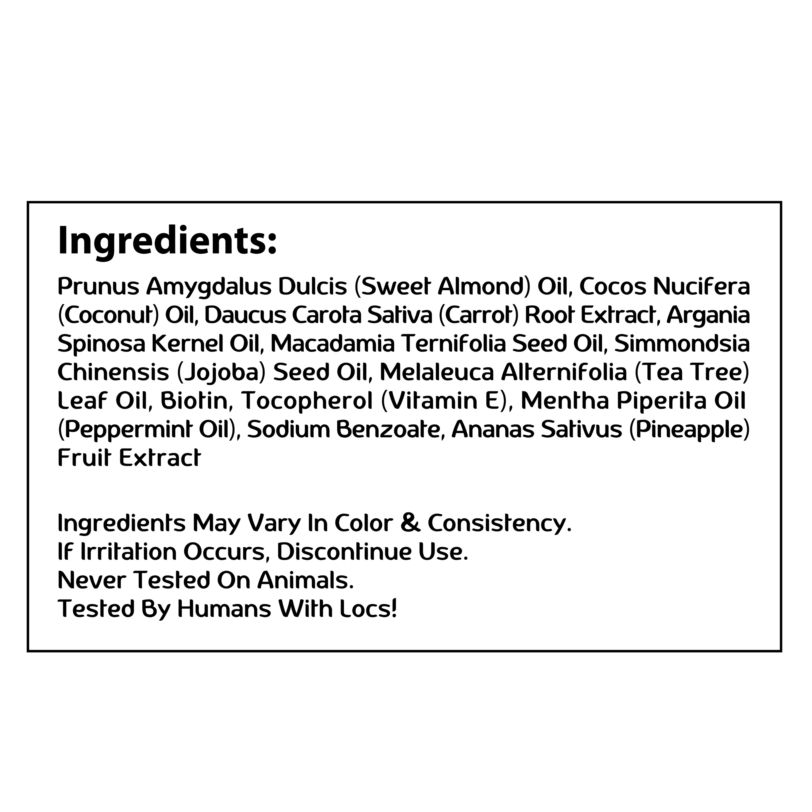 MADE FOR LOCS GROWTH SERUM INGREDIENTS- PINEAPPLE SCENT 